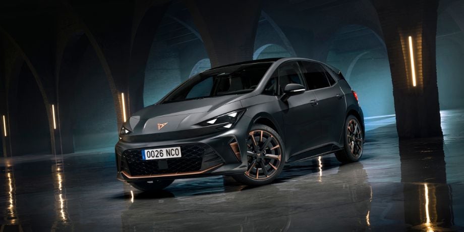 2024 cupra formentor hybrid car in century bronze matt charging with wall charger