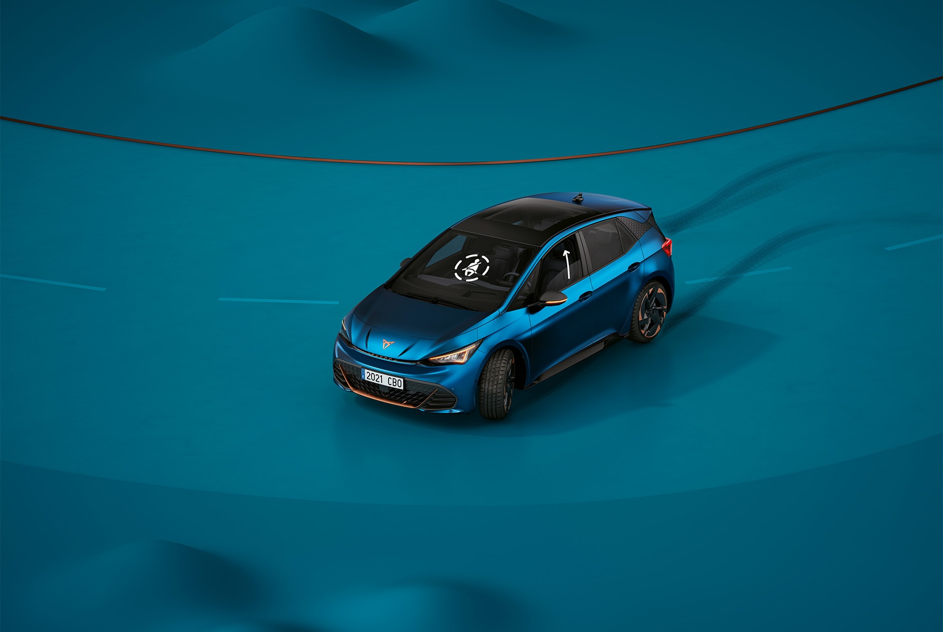 CUPRA Born 2024 Bleu Aurore avec assistance pré-collision (Pre-Crash Assist) 