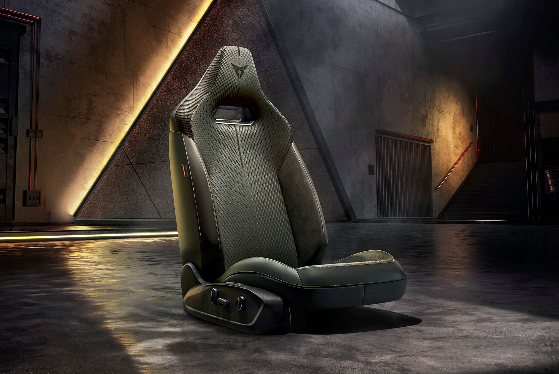 Vue intérieure mettant en avant la sellerie Tribe et le détail du design des sièges.