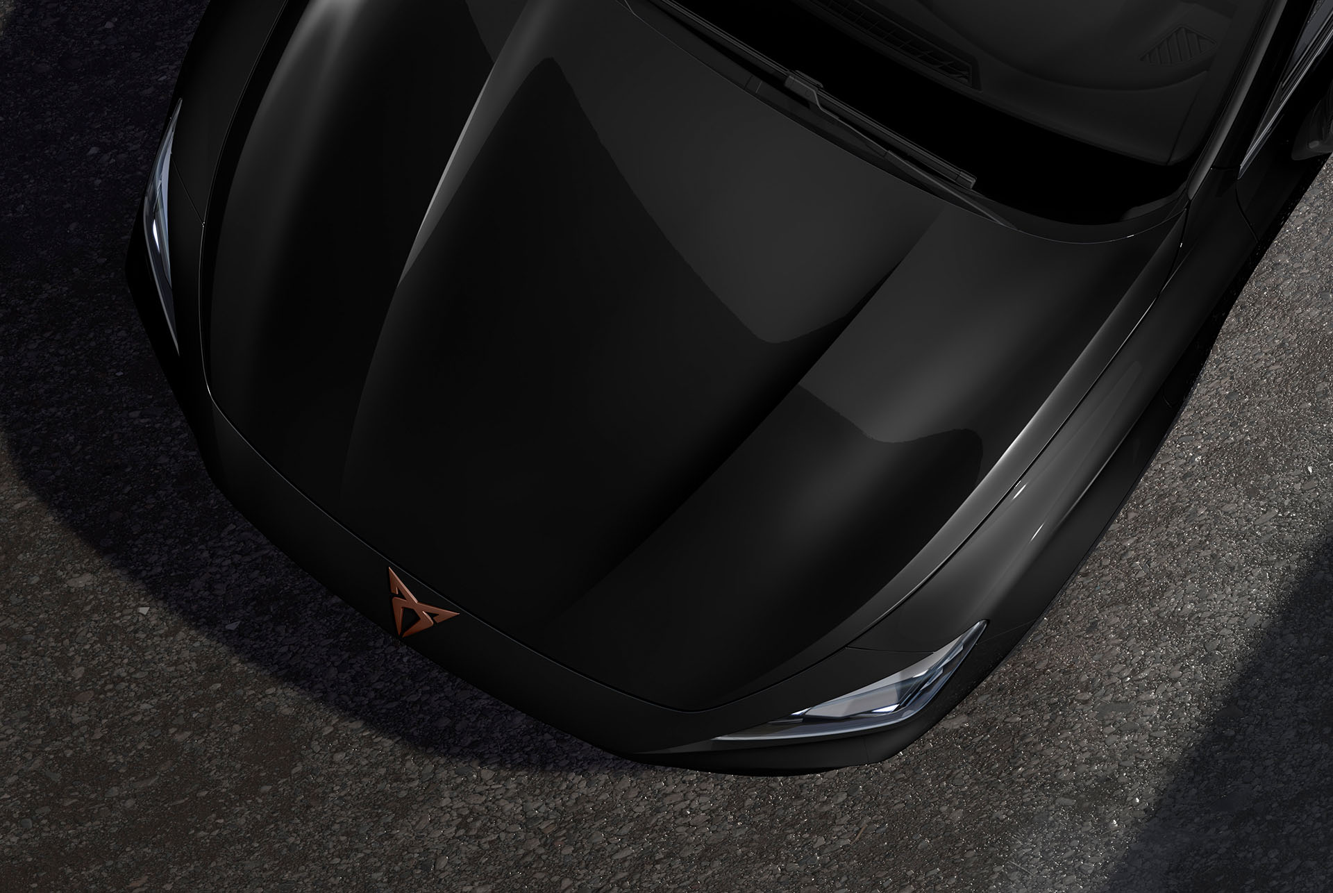 Vue du dessus du nouveau CUV CUPRA Formentor 2024 en Noir Minuit