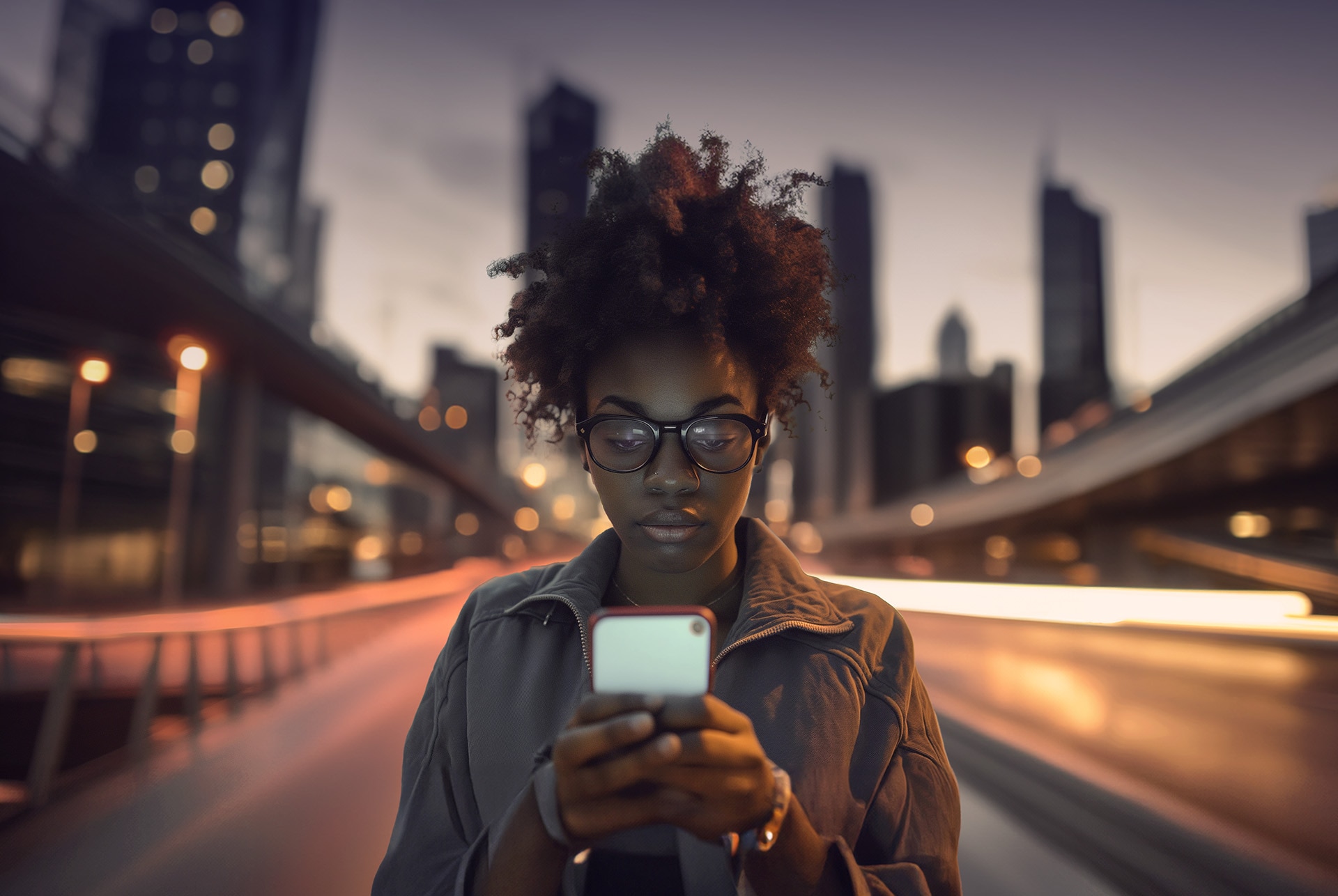 Femme utilisant la CUPRA App sur ont smartphone pour accéder à sa Nouvelle CUPRA Leon 2024