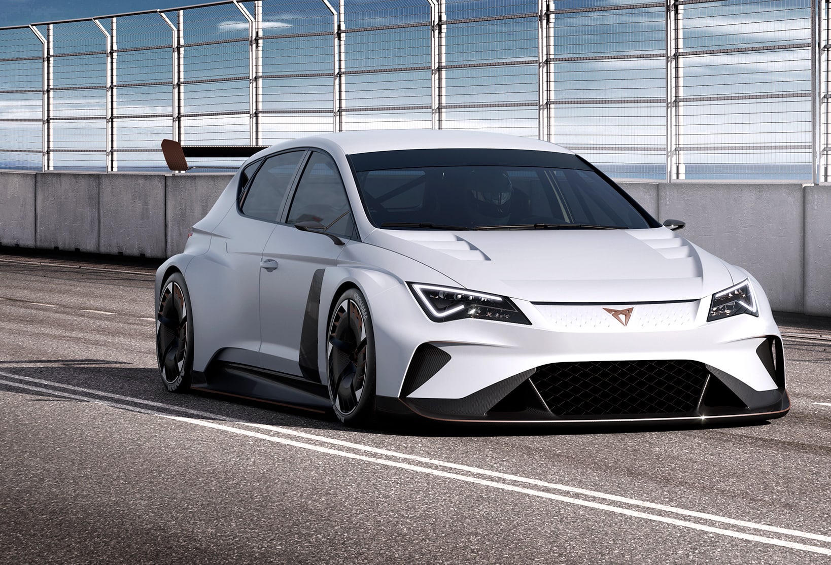 The CUPRA e-Racer in front and side view