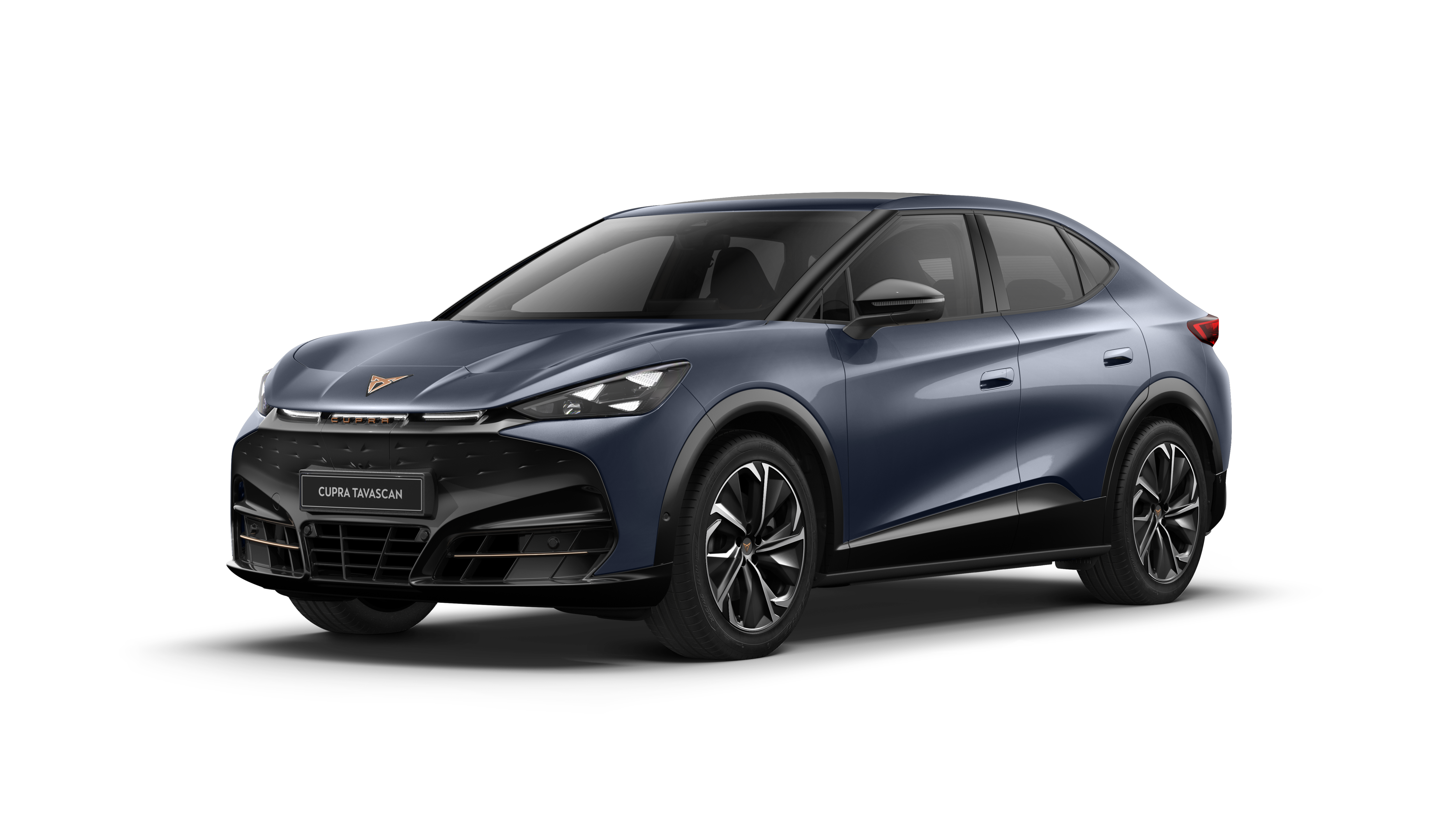 cupra tavascan endurance en coloris bleu tavascan avec jantes en alliage 20 pouces Hekla bleues 