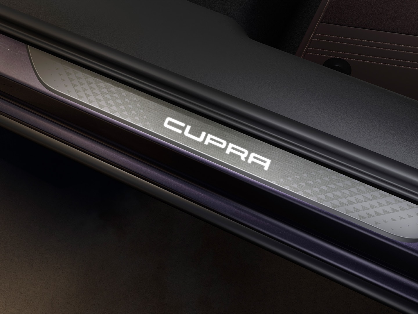 Gros plan sur un détail intérieur du CUPRA Terramar équipé du pack d’options Edge.