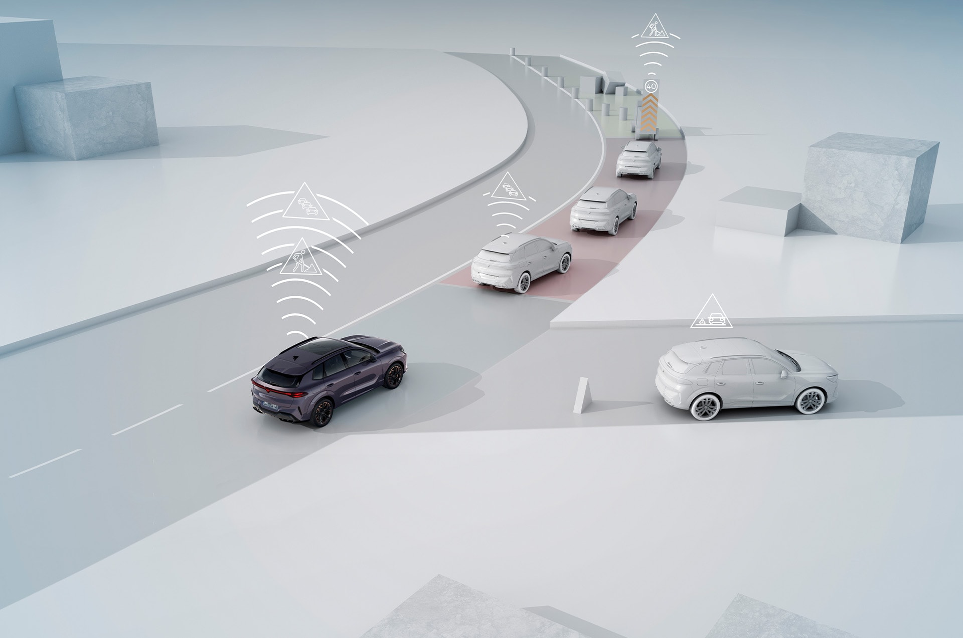 le nouveau CUPRA Terramar est équipé de la technologie CAR2X, qui améliore votre sécurité sur la route.