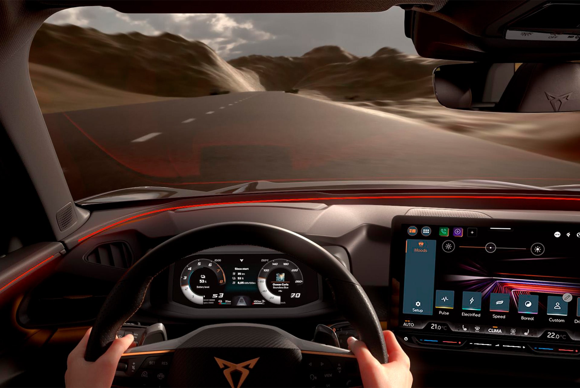 animation de la technologie Smartlight dans le CUPRA Terramar.