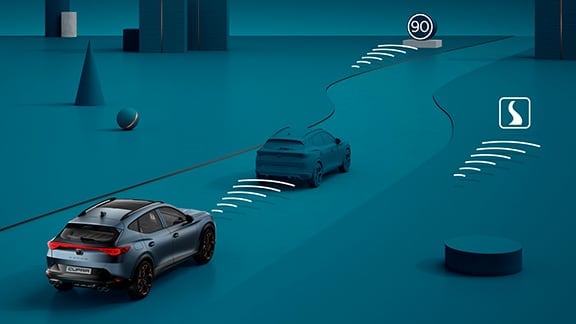 nouvelle CUPRA Leon Sportstourer ehybride Voiture de Sport Familiale avec système ACC prédictif