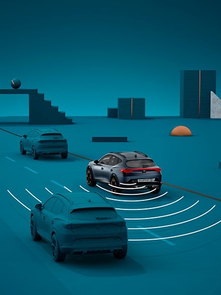 nouvelle CUPRA Leon Sportstourer ehybrid voiture de sport familiale avec fonction Exit Warning