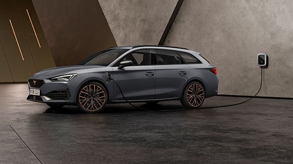 new CUPRA Leon Sportstourer ehybrid family sports car in graphene grey colour specifications