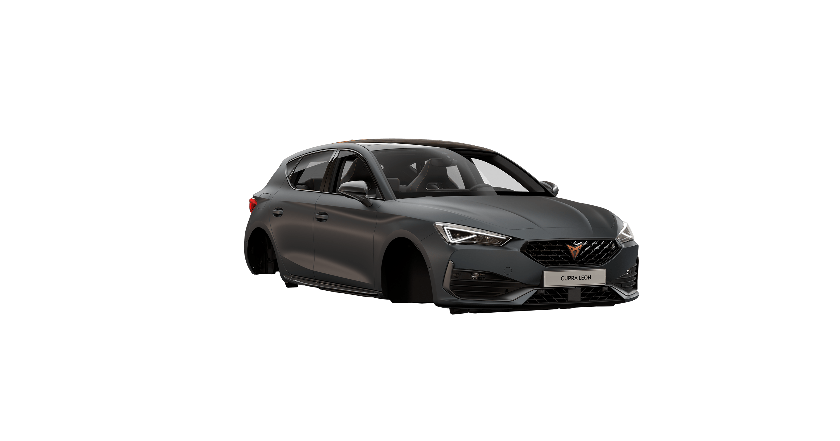 nouvelle CUPRA Leon e-HYBRID 5 portes voiture sportive compacte disponible en couleur Gris Magnétique Mat